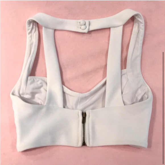 NEW NOOKIE WHITE STRAPPY CUT OUT CROP TOP BRALETTE BRA TOP SUPER SEXY rare - Picture 3 of 5